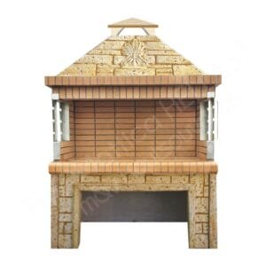 Παραδοσιακή χτιστή Ψησταριά – Πορόλιθος ώχρα – Κίτρινο πυρότουβλο