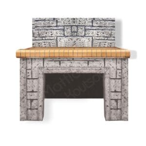 Πάγκος χτιστός για μπάρμπεκιου – με πέτρα