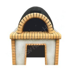 Παραδοσιακός Ξυλόφουρνος Μικρός, με θόλο, βάση, ξυλαποθήκη και πυρότουβλο πιστόλι