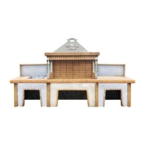 Σύνθεση Ψησταριάς Πάγκος & Νεροχύτης – Κίτρινο πυρότουβλο