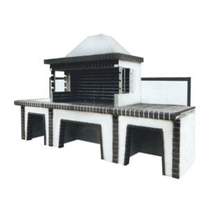 Σύνθεση Ψησταριάς Πάγκος & Νεροχύτης – Μαύρο πυρότουβλο