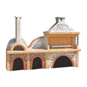 Σύνθεση Ψησταριάς Πάγκος και Παραδοσιακός ξυλόφουρνος